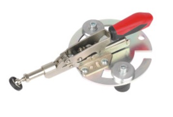 Waagerechtspanner auf Adapterplatte mit Klemmbolzen für Lochrasterplatte Ø 20 mm